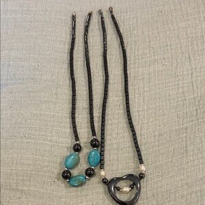 Elegant Black and Turquoise Necklace